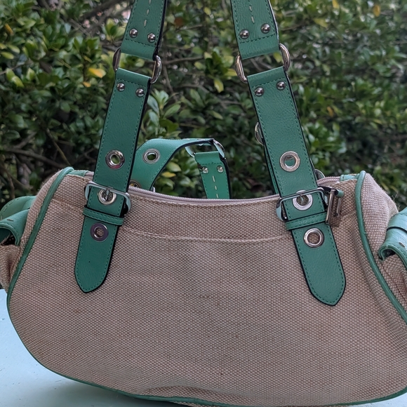 GUESS Green and Tan Women's Bag - Picture 5 of 17